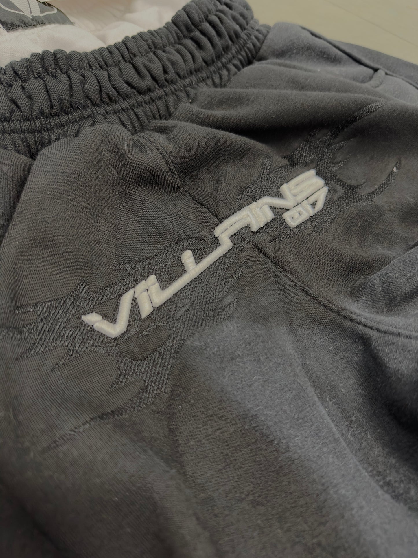 017VILLAINS BLACK DOUBLE WAIST SWEATPANTS